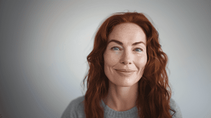 A woman in her forties with a beautiful smile